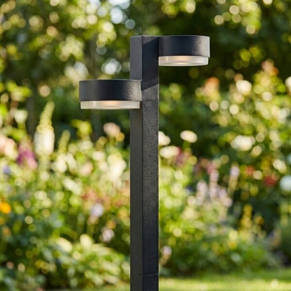 Solárna LED lampa 2xLED/1W/3,7V 1200 mAh 55 cm IP65 čierna