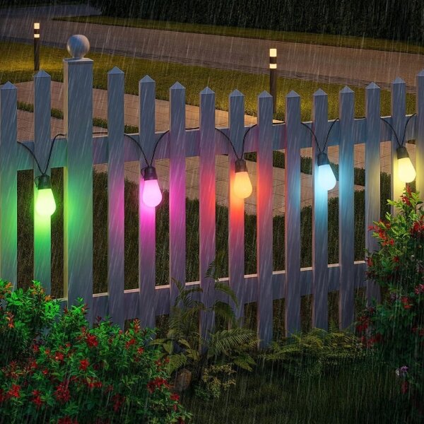LED RGB solárna dekoratívna svetelná reťaz 15xLED/18 funkcií USB 6 m IP44 čierna