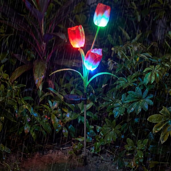 LED RGB Solárne dekoratívne svietidlo 3xLED/3,7V 200 mAh IP44 tulipán