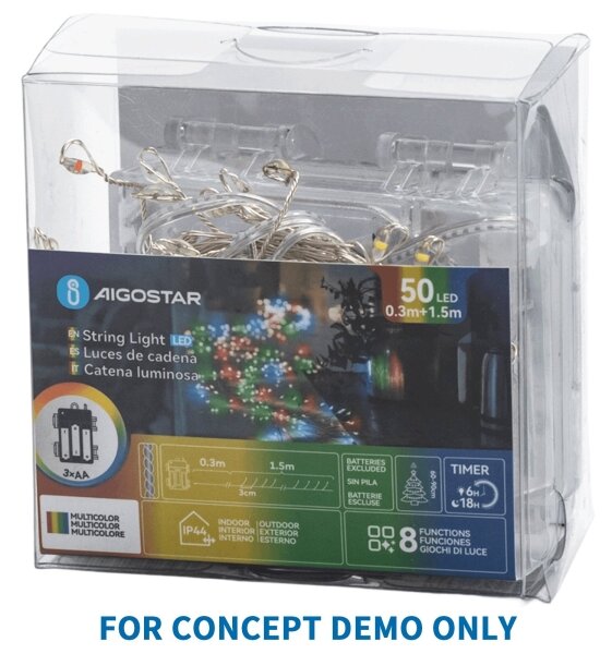 Aigostar - LED Vonkajší vianočný reťaz 72xLED/8 funkcií 3xAA 1,2m IP44 teplá biela
