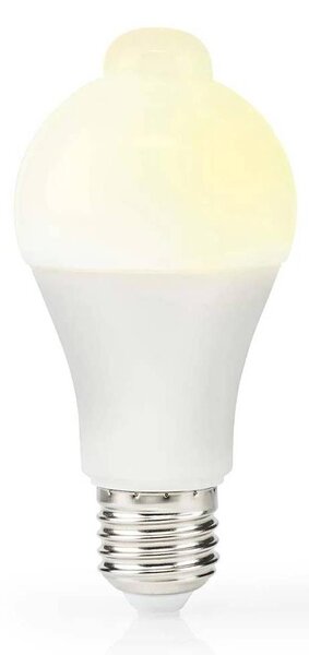 Nedis LBPE27A601-LED Žiarovka so snímačom pohybu a súmraku A60 E27/4,9W/230V 3000K