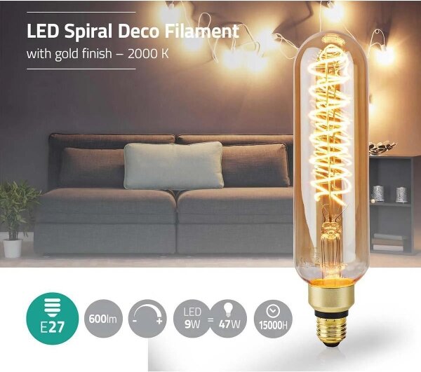Nedis LBSDE27T65GD - LED Stmievateľná žiarovka FILAMENT T65 E27/8,5W/230V 2000K