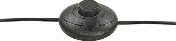 Stojaca lampa čierna medená kov mramorový podstavec bavlnené okrúhle tienidlo 197 cm moderný glamour štýl osvetlenie