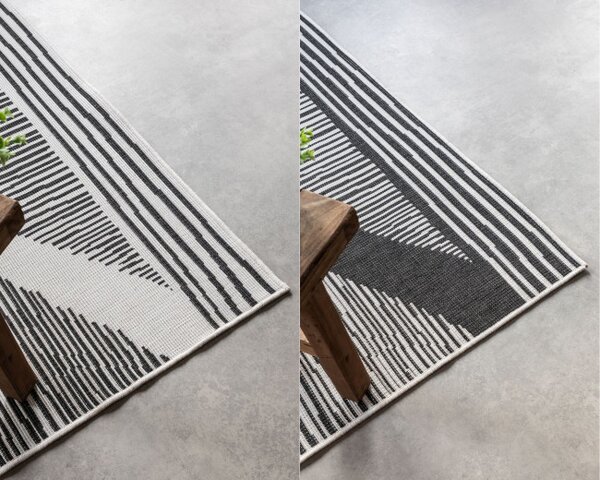Obojstranný koberec Elle Decoration GEMINI Rhombus čierny