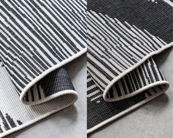 Obojstranný koberec Elle Decoration GEMINI Rhombus čierny