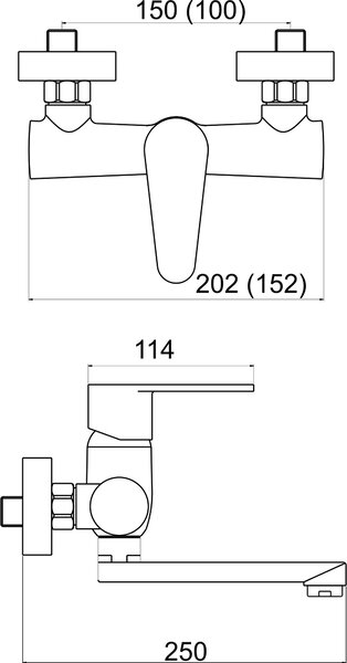 Novaservis Titania Fresh, umývadlová batéria nástenná 150 mm, chrómová, 96076,0