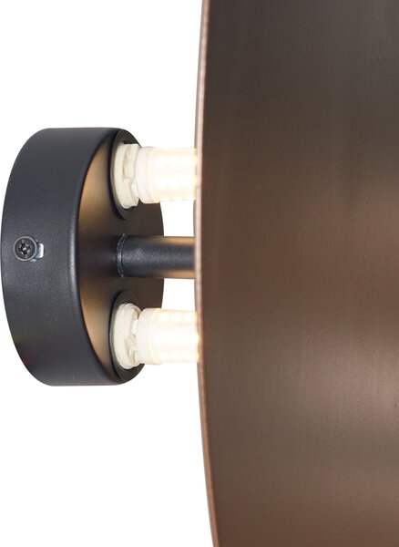 Dizajnové nástenné svietidlo bronzové organické 32 cm 2-svetlá - Pulley