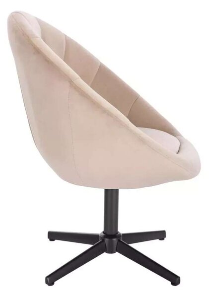 LuxuryForm DESIGN Kreslo VERA VELUR na čiernom kríži - latte
