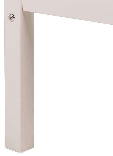 Rám postele s baldachýnom svetlobéžová kov 160 x 200 cm dvojlôžko preglejkové lamely industriálny minimalistický štýl spálňa