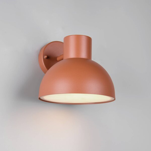 Trio Lighting Vonkajšie nástenné svietidlo Elbe, apricot, hliníkový tlakový odliatok, E27, Žltá / oranžová, Hliník, Škandinávsky, Nástenné svietidlo