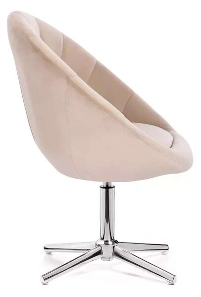 LuxuryForm DESIGN Kreslo VERA VELUR na striebornom kríži - latte