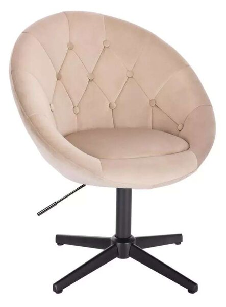 LuxuryForm DESIGN Kreslo VERA VELUR na čiernom kríži - latte