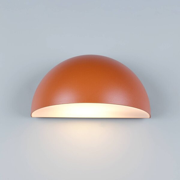 Trio Lighting Vonkajšie nástenné svietidlo Maas, apricot, hliníkový tlakový odliatok, E27, Žltá / oranžová, Hliník, Škandinávsky, Nástenné svietidlo