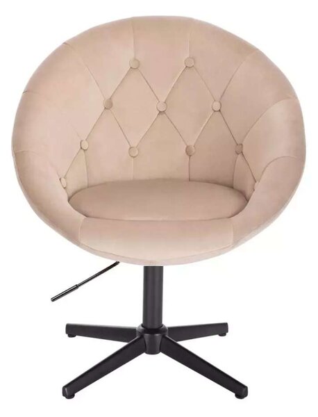 LuxuryForm DESIGN Kreslo VERA VELUR na čiernom kríži - latte