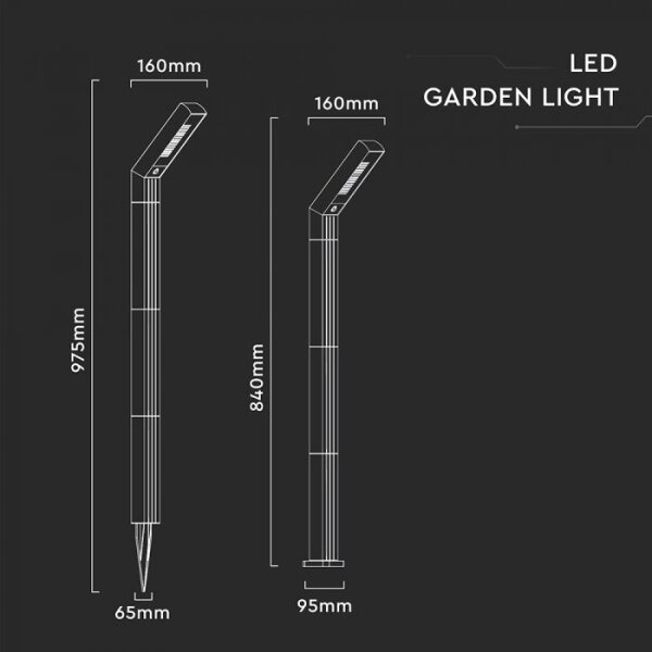 LED Solárna lampa 2v1 LED/1,5W/3,7V IP65 1500 mAh