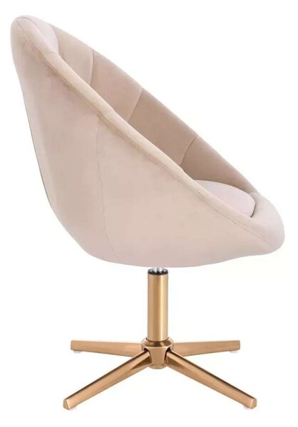 LuxuryForm DESIGN Kreslo VERA VELUR na zlatom kríži - latte