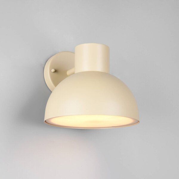 Trio Lighting Vonkajšie nástenné svietidlo Elbe, pieskovo béžové, tlakovo liaty hliník, E27, Krémová / jantárovo žltá, Hliník, Škandinávsky, Nástenné svietidlo