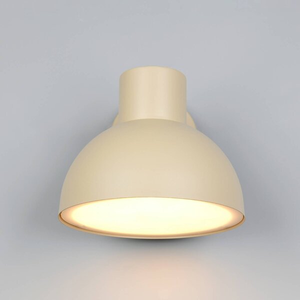 Trio Lighting Vonkajšie nástenné svietidlo Elbe, pieskovo béžové, tlakovo liaty hliník, E27, Krémová / jantárovo žltá, Hliník, Škandinávsky, Nástenné svietidlo