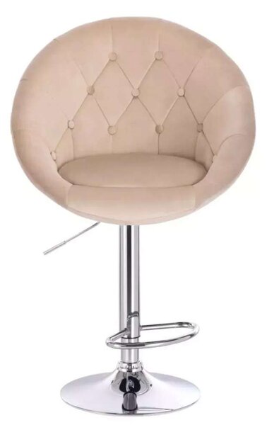 LuxuryForm DESIGN Barová stolička VERA VELUR na striebornom tanieri - latte