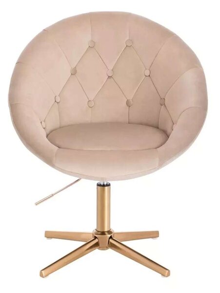 LuxuryForm DESIGN Kreslo VERA VELUR na zlatom kríži - latte