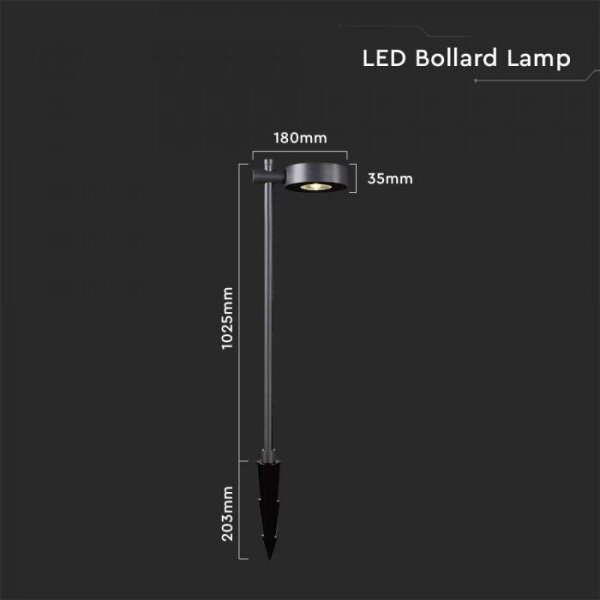 LED vonkajšie svietidlo LED/7W/230V 3000K IP65 čierne 102 cm
