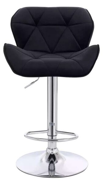 LuxuryForm DESIGN Barová stolička MILANO VELUR na striebornom tanieri - čierna