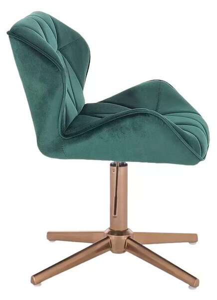 LuxuryForm DESIGN Stolička MILANO VELUR na zlatom kríži - zelená