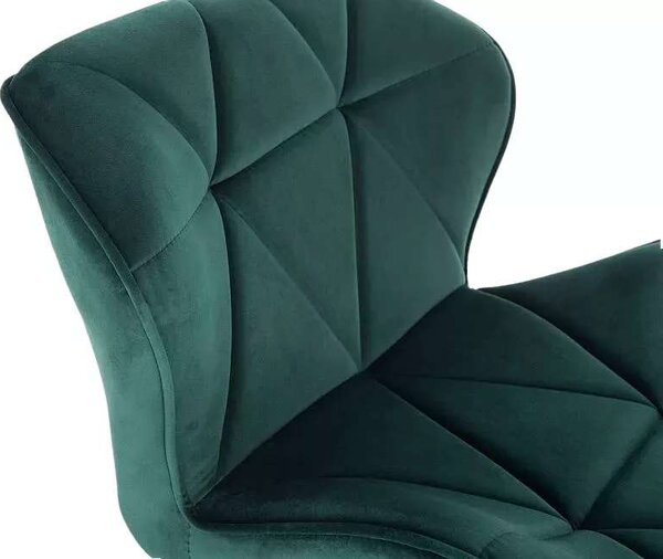 LuxuryForm DESIGN Stolička MILANO VELUR na zlatom kríži - zelená
