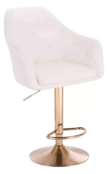 LuxuryForm DESIGN Barová stolička ANDORA na zlatom tanieri - biela