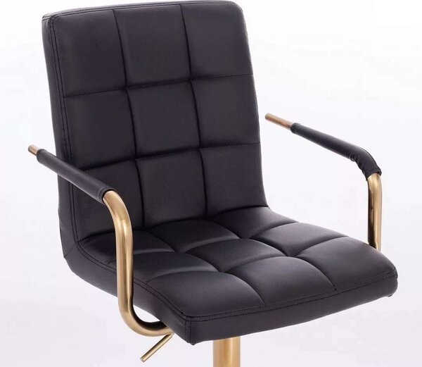 LuxuryForm DESIGN Stolička VERONA GOLD na čiernom tanieri - čierna