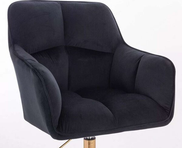 LuxuryForm DESIGN Kreslo AMALFI VELUR na striebornom tanieri - čierne