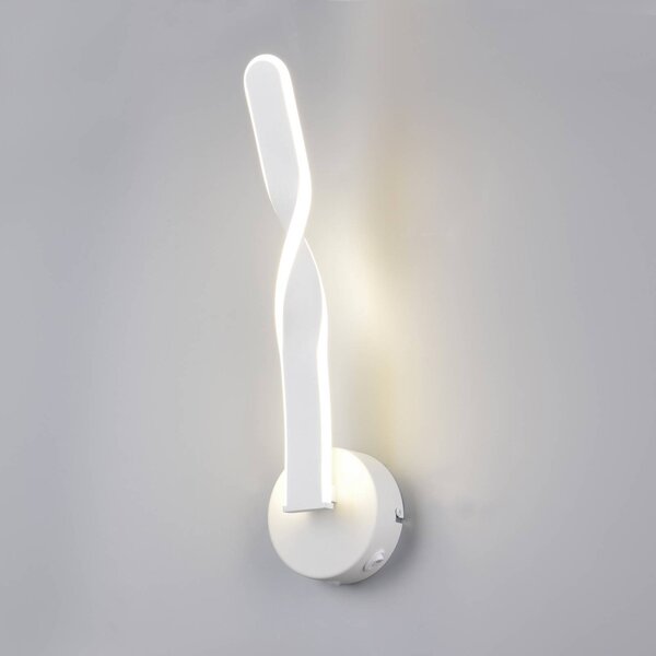 LED nástenné svetlo Ginko, biela matná, kov, výška 45,5 cm, Biela / opálová, Obývacia izba / jedáleň, kov, Moderný