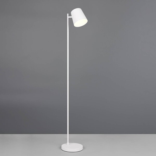 Reality Leuchten LED akumulátorová stojaca lampa Blake, biela matná, kov, stmievateľná, Biela / opálová, Obývacia izba / jedáleň, kov, Stojaca lampa