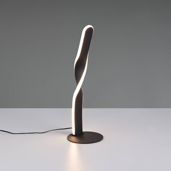 Reality Leuchten Stolová LED lampa Ginko, čierna matná, kov, výška 40,5 cm, Čierna, Obývacia izba / jedáleň, kov, Moderný, Stojacie svietidlo