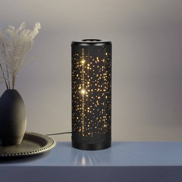 Stolová LED lampa Taco, čierna, plast, výška 34,5 cm, Čierna, Obývacia izba / jedáleň, Plast, Moderný