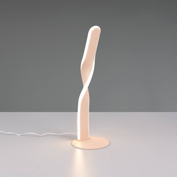 Stolová LED lampa Ginko, piesková, kov, výška 40,5 cm, Krémová / jantárovo žltá, Obývacia izba / jedáleň, kov, Moderný, Stojacie svietidlo