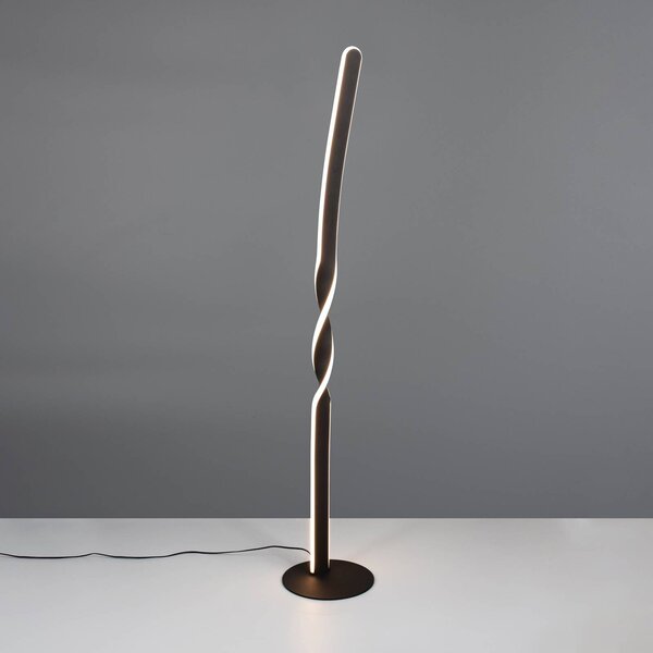 LED stojaca lampa Ginko, čierna matná, kov, výška 110 cm, Čierna, Obývacia izba / jedáleň, kov, Moderný, Stojaca lampa