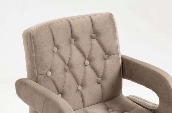 LuxuryForm DESIGN Stolička BOSTON VELUR na čiernej podstave s kolieskami - latte