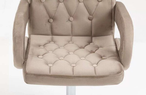 LuxuryForm DESIGN Stolička BOSTON VELUR na striebornom kríži - latte