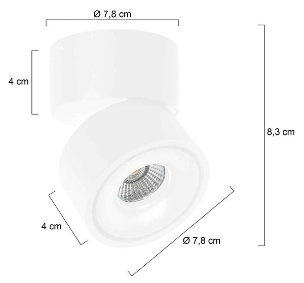 Steinhauer LED stropné bodové svetlá Fez, biele, 1-pl., kovové, otočné, Biela / opálová, Obývacia izba / jedáleň, kov, Moderný