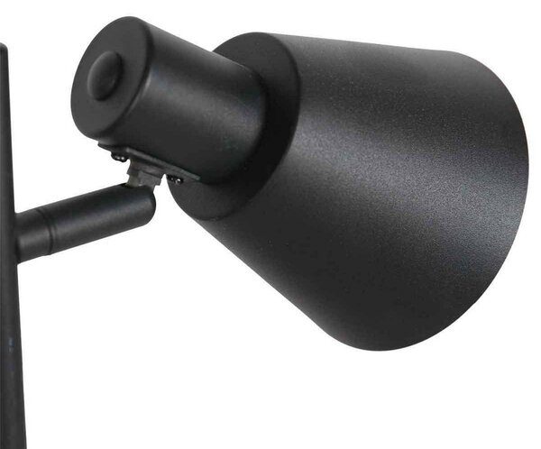 Stolová lampa Oeroe, 1-pl., čierna, kov, E14, Čierna, Obývacia izba / jedáleň, kov
