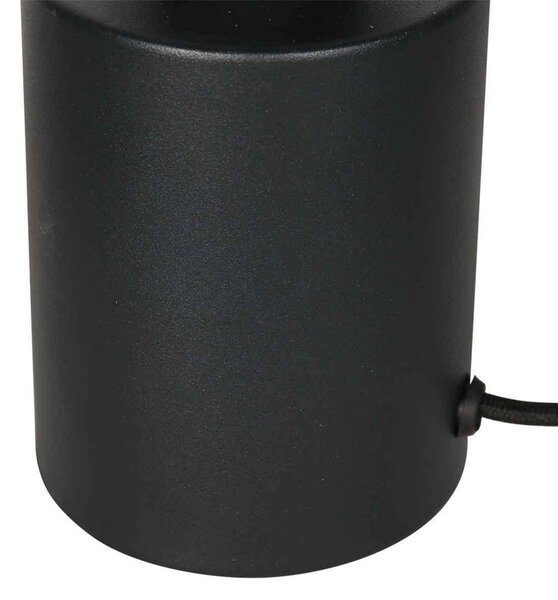 Steinhauer Stolová lampa Bloeba, čierna/prírodná, kov, drevo, E27, Svetlé drevo, Obývacia izba / jedáleň, Drevo, Škandinávsky, Stojacie svietidlo