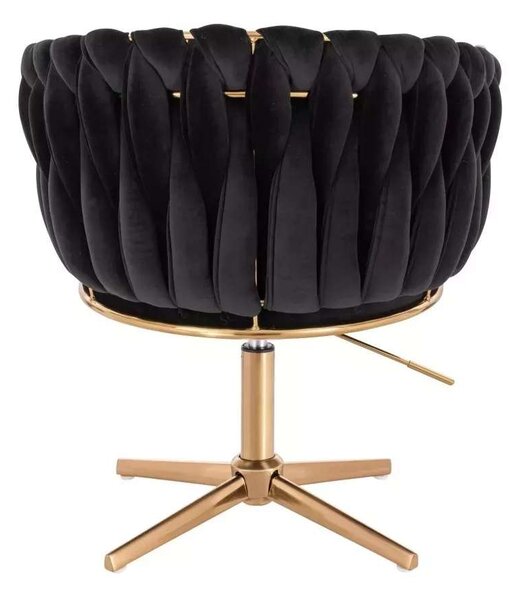 LuxuryForm DESIGN Kreslo NORDEN VELUR na zlatom kríži - čierne