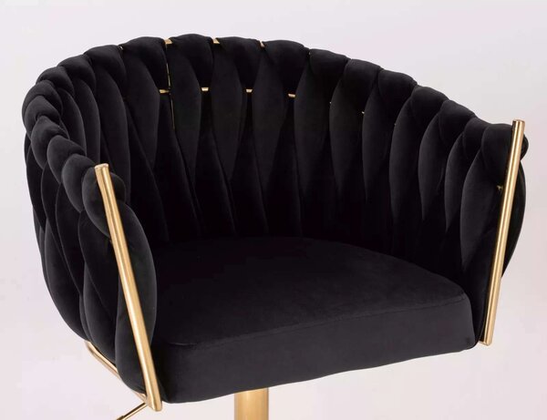 LuxuryForm DESIGN Kreslo NORDEN VELUR na zlatom kríži - čierne