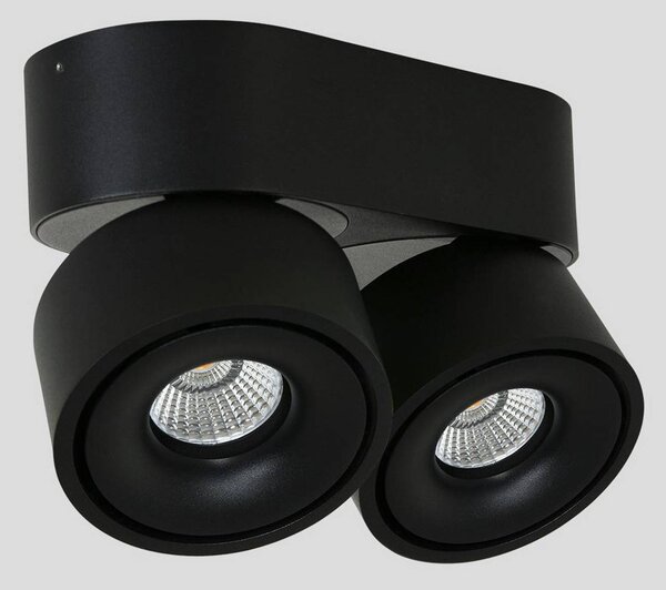 LED stropné bodové svetlá Fez, čierne, 2-pl., kovové, otočné, Čierna, Obývacia izba / jedáleň, kov, Moderný, Stropné svetlo