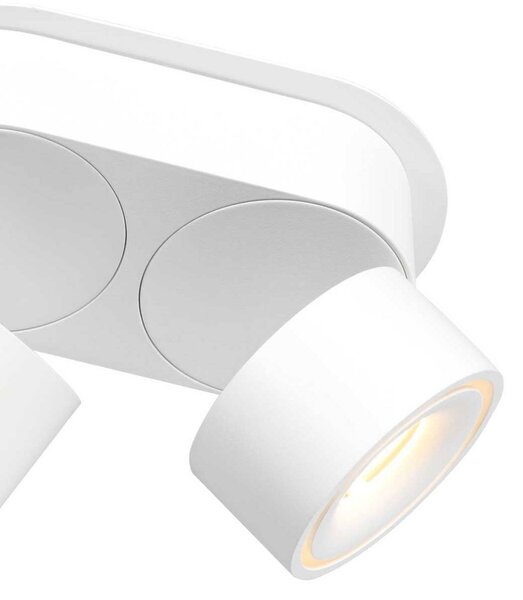 LED stropné bodové svetlá Fez, biele, 2-pl., kovové, otočné, Biela / opálová, Obývacia izba / jedáleň, kov, Moderný, Stropné svetlo