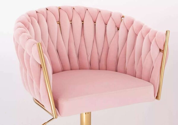 LuxuryForm DESIGN Kreslo NORDEN VELUR na zlatom kríži - ružové
