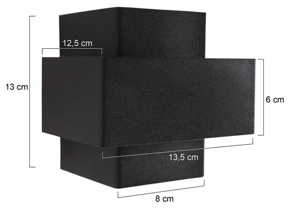 LED nástenné svetlo Muro 3367, čierne, hore/dole, G9, 2 700 K, Čierna, Obývacia izba / jedáleň, kov, Moderný, Nástenné svietidlo