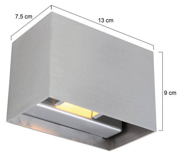 Steinhauer LED nástenné svetlo Muro 3365, oceľovo sivá, hranaté, G9, 2700 K, Hliník / sivá / zinok, Obývacia izba / jedáleň, kov, Moderný, Nástenné svietidlo