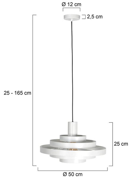 Závesné svietidlo Halo Cirque, biele, kov, Ø 50 cm, E27, Biela / opálová, Obývacia izba / jedáleň, kov, Moderný, Závesné svietidlo